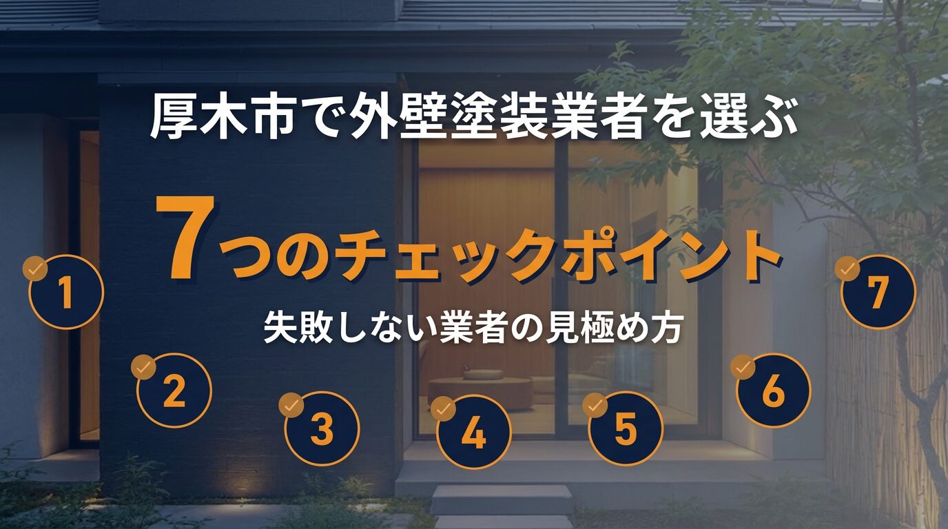 厚木市で外壁塗装業者を選ぶ7つのチェックポイント｜失敗しない業者の見極め方
