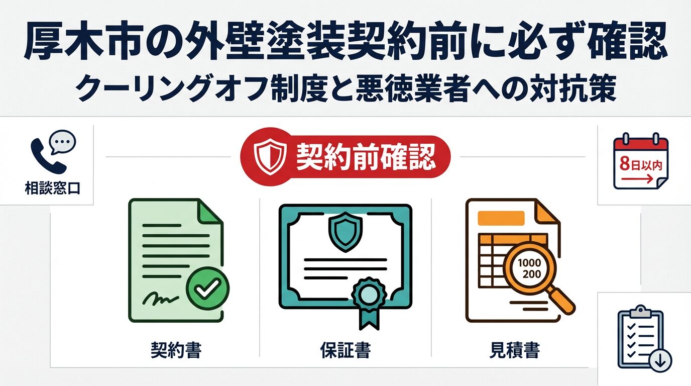 厚木市の外壁塗装契約前に必ず確認｜クーリングオフ制度と悪徳業者への対抗策