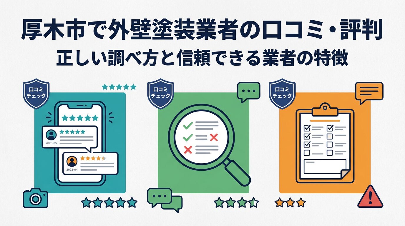 厚木市で外壁塗装業者の口コミ・評判の正しい調べ方と信頼できる業者の特徴