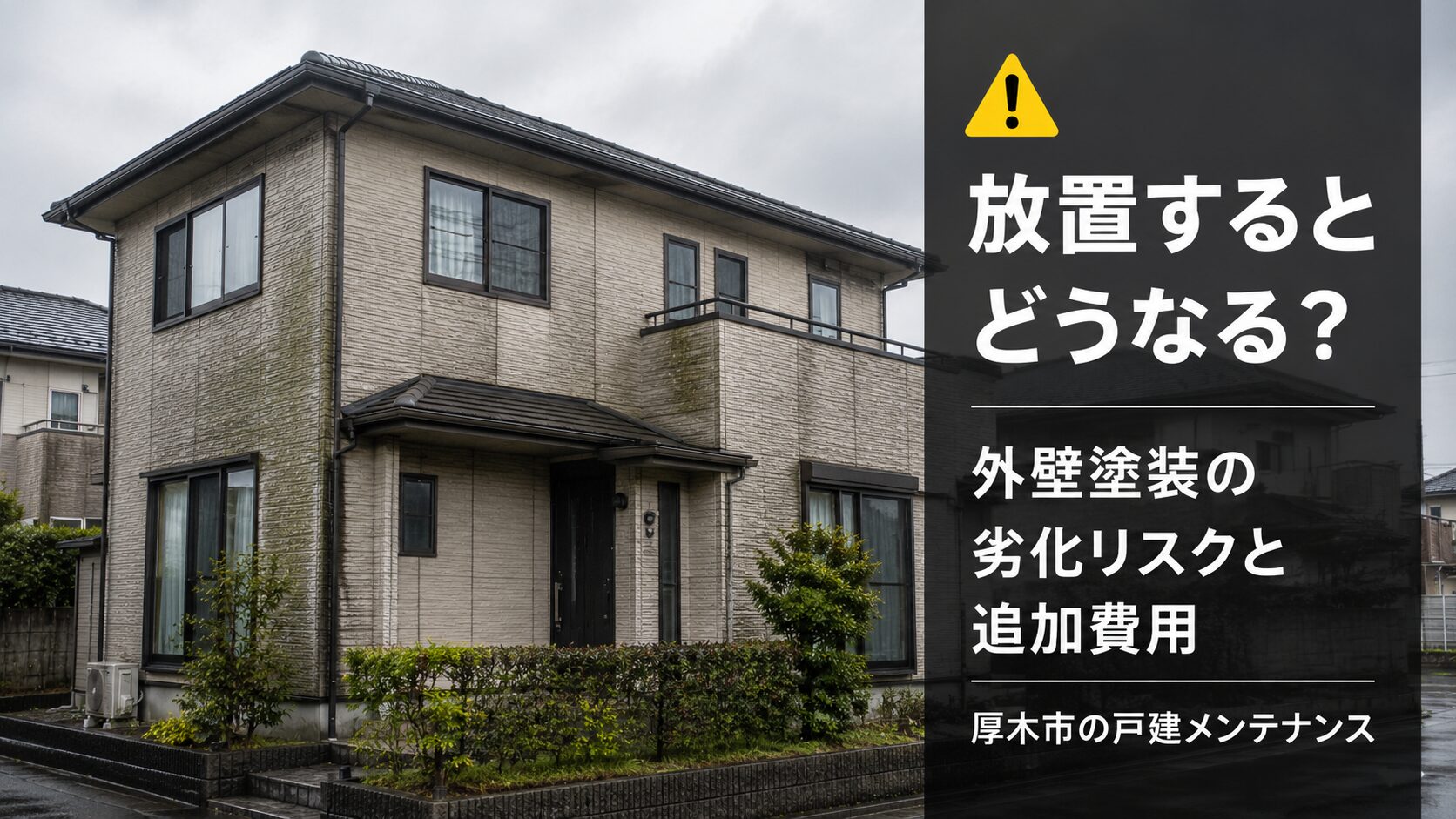 厚木市で外壁塗装を放置するとどうなる？劣化が進むリスクと追加費用の試算